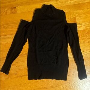 Cache Black Cold Shoulder Sweater